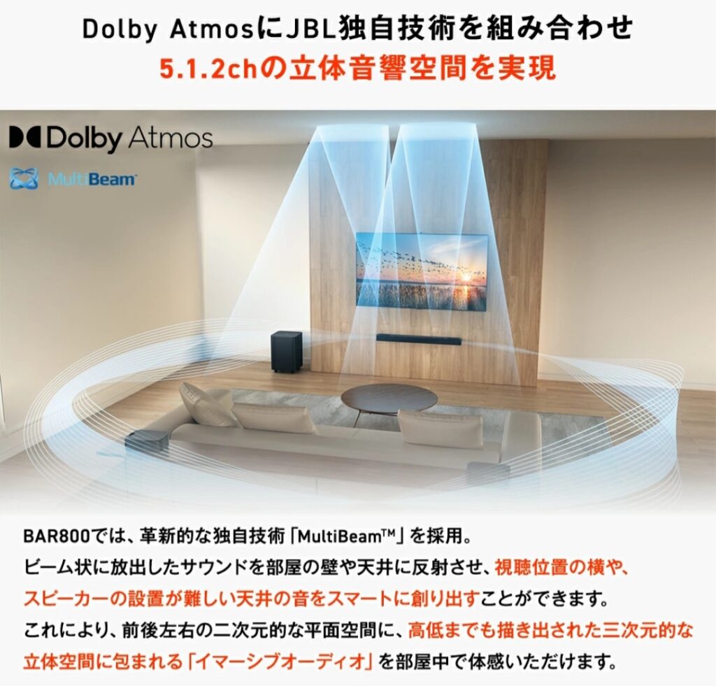 JBL BAR 800 設置イメージ