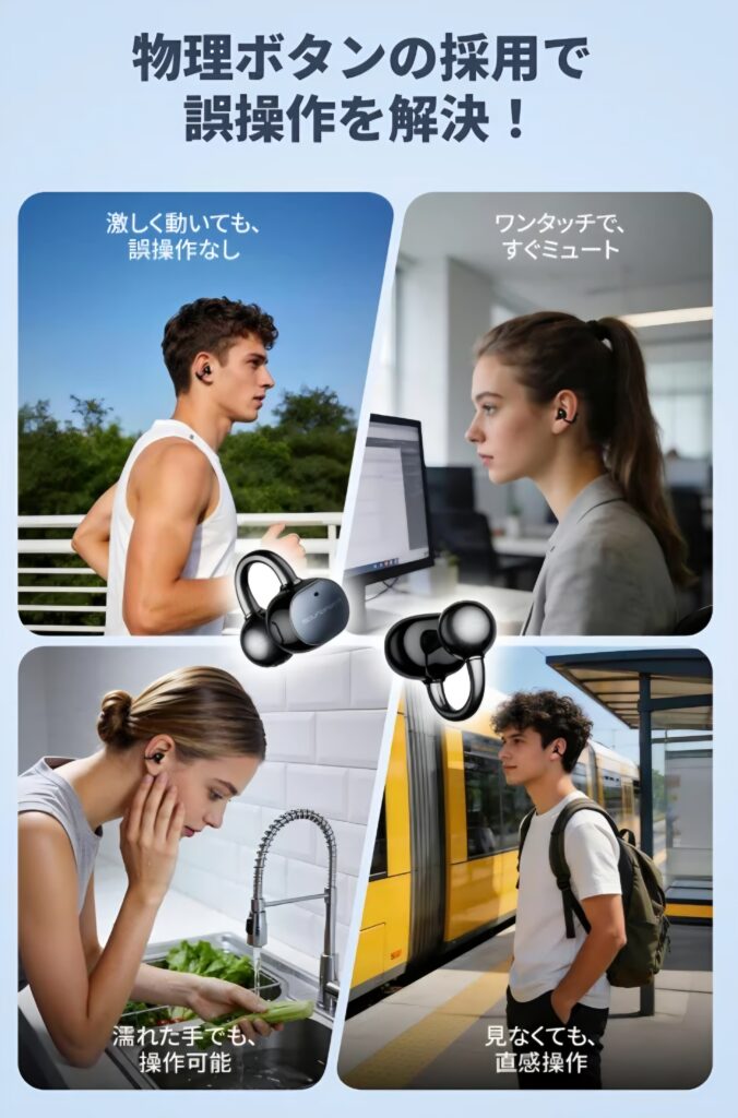 SOUNDPEATS UU2 物理ボタン