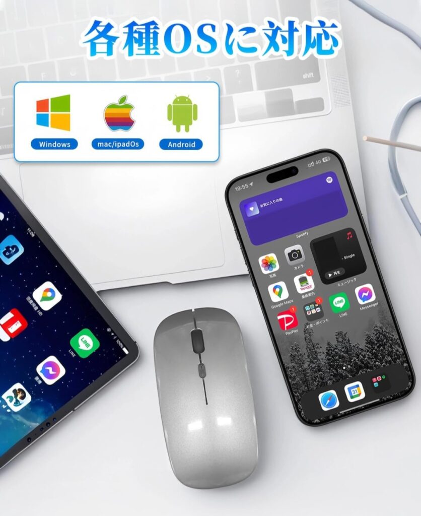Mucuru ワイヤレスマウス 薄型デザイン