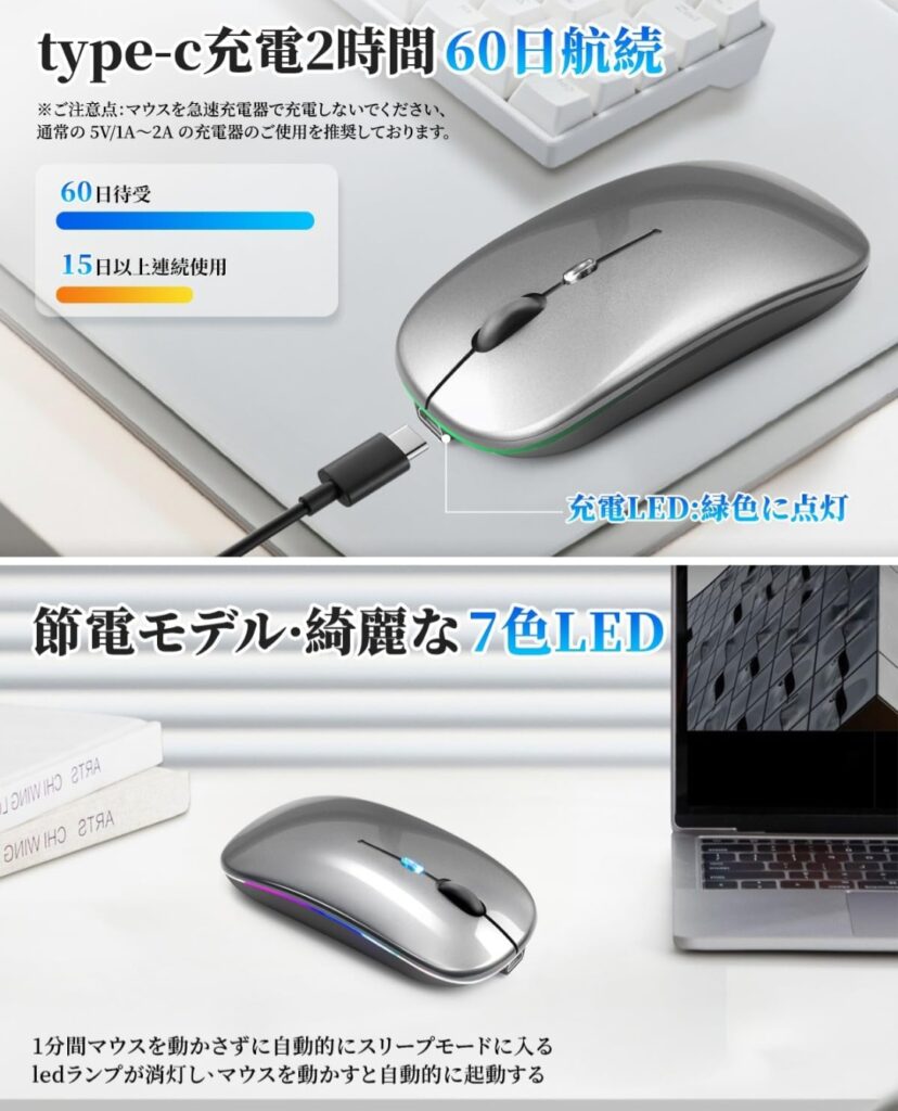 Mucuru ワイヤレスマウス 接続方式イメージ