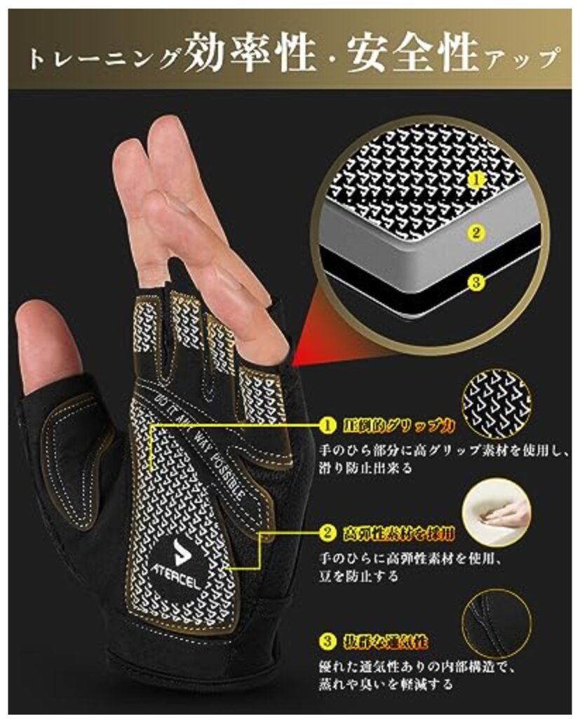 ATERCEL 筋トレグローブ 外観