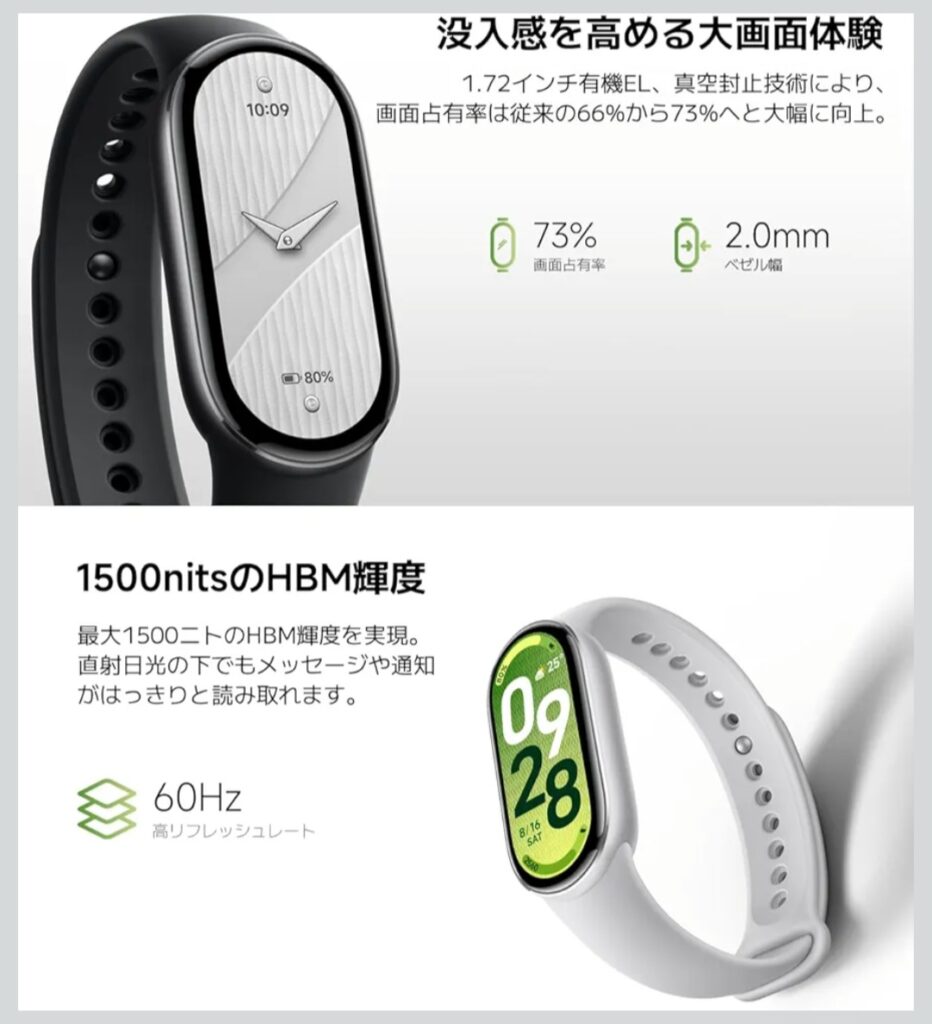 Xiaomi Smart Band 10 スポーツモードイメージ