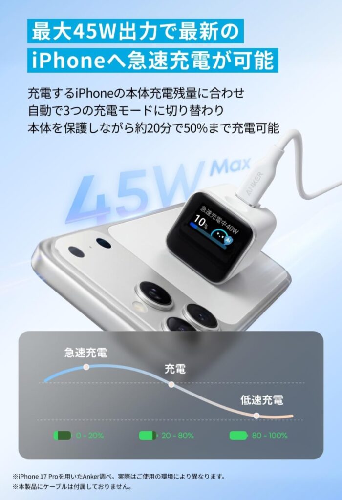 Anker Nano Charger iPhone充電イメージ