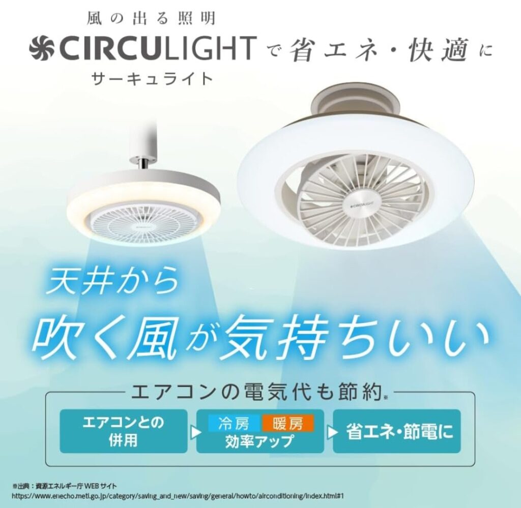 ドウシシャ サーキュライト 天井設置イメージ
