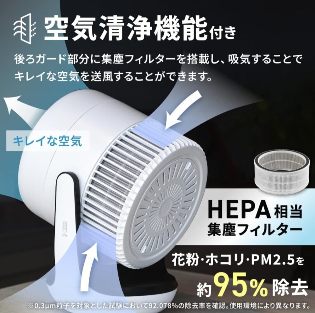 スリーアップ CF-AZ0707 空気清浄機能付きサーキュレーター 設置イメージ