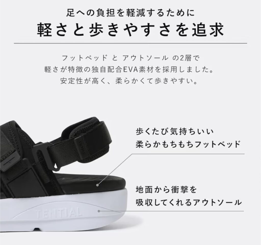 TENTIAL Recovery Sandal Strap 着用イメージ