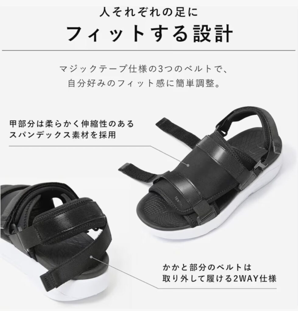 TENTIAL Recovery Sandal Strap 外履き使用イメージ
