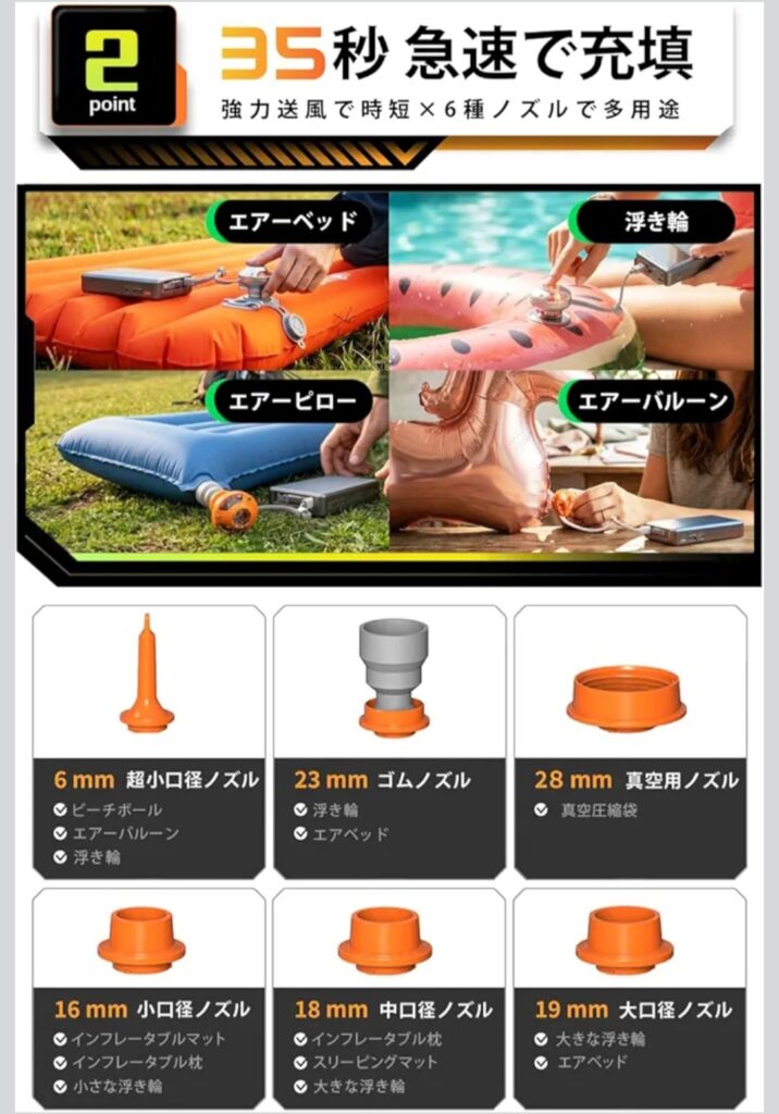 GIGA PUMP 空気入れ 空気抜き 使用例