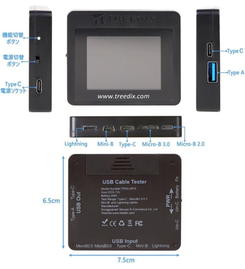 Treedix USBケーブルチェッカー 作業机での使用イメージ