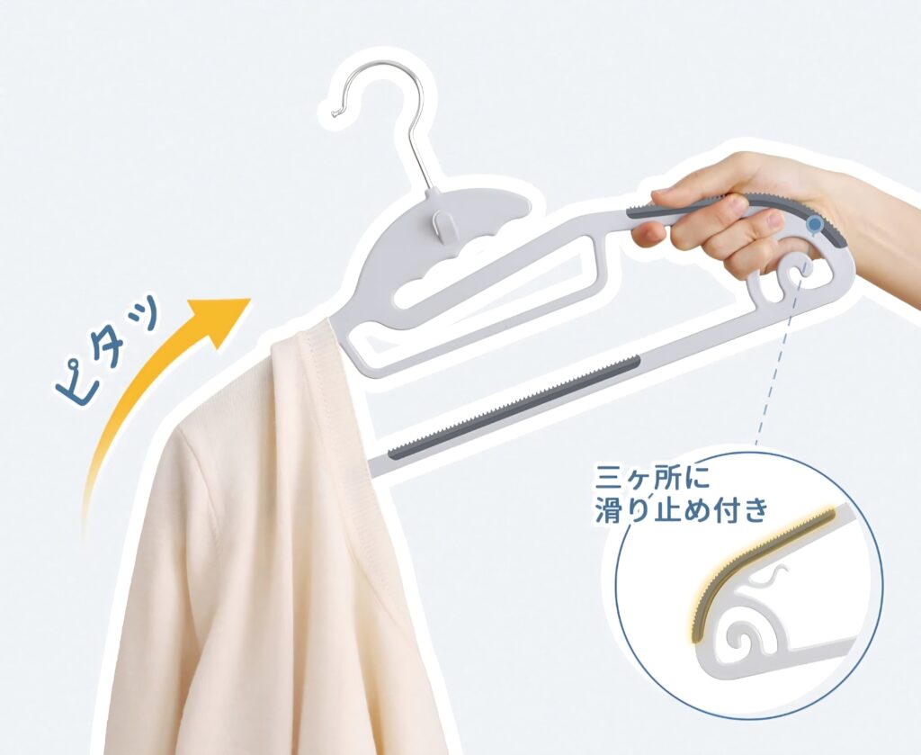 チチロバ ハンガー 襟が伸びにくい形状