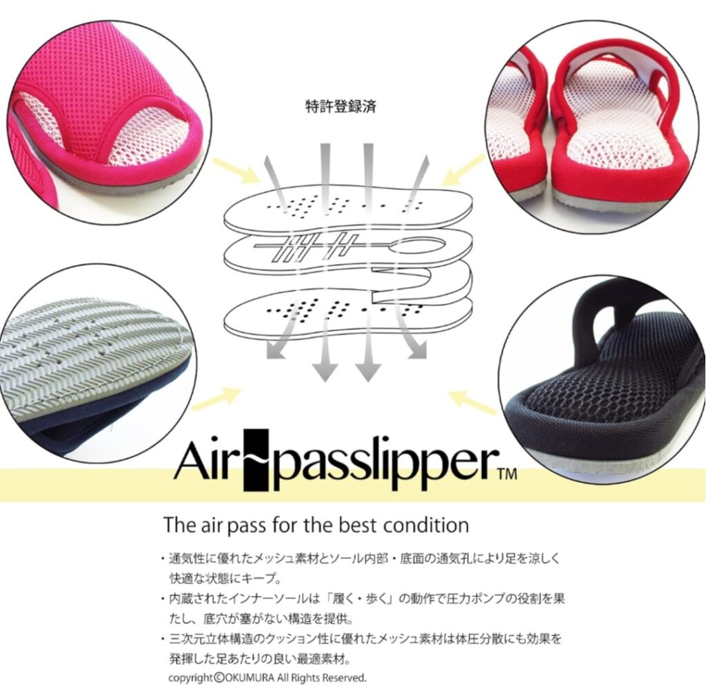 オクムラ エアーパススリッパ 軽量イメージ